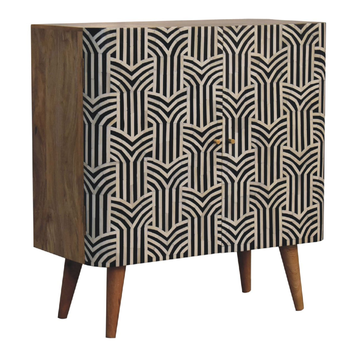 Edessa Mango Wood Bone Inlay 2 Door Sideboard Cabinet