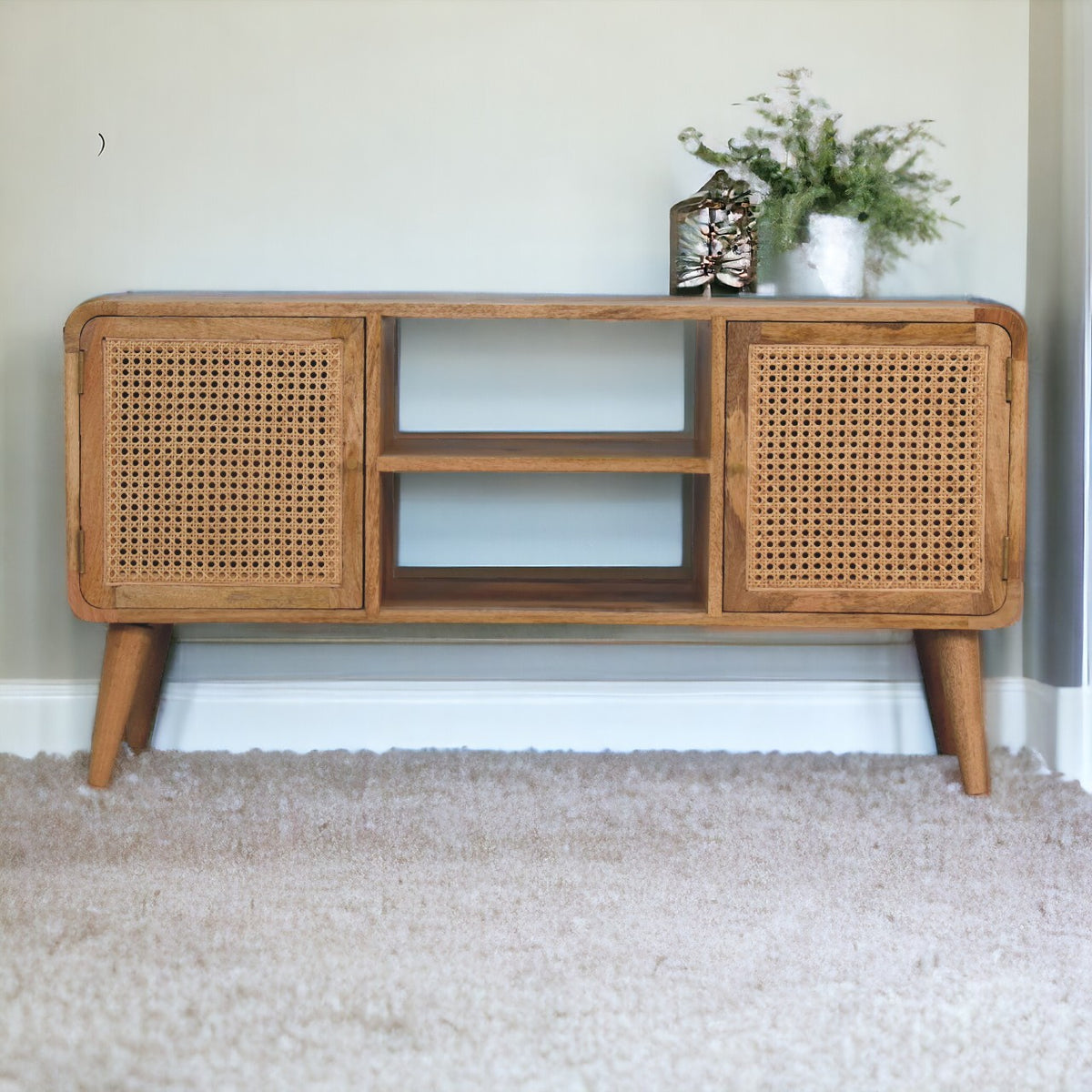 Larrisa Rattan & Mango Wood TV Media Unit