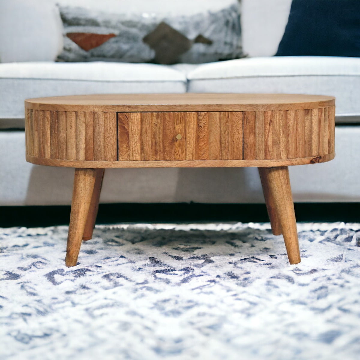 Stripe Small Mango Wood Coffee Table