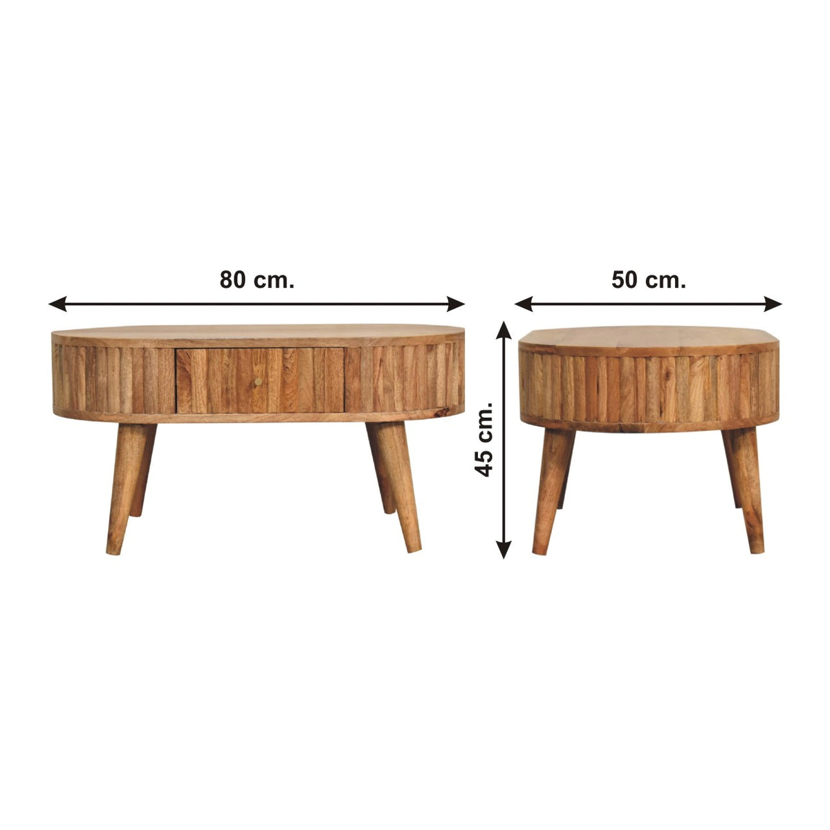 Stripe Small Mango Wood Coffee Table