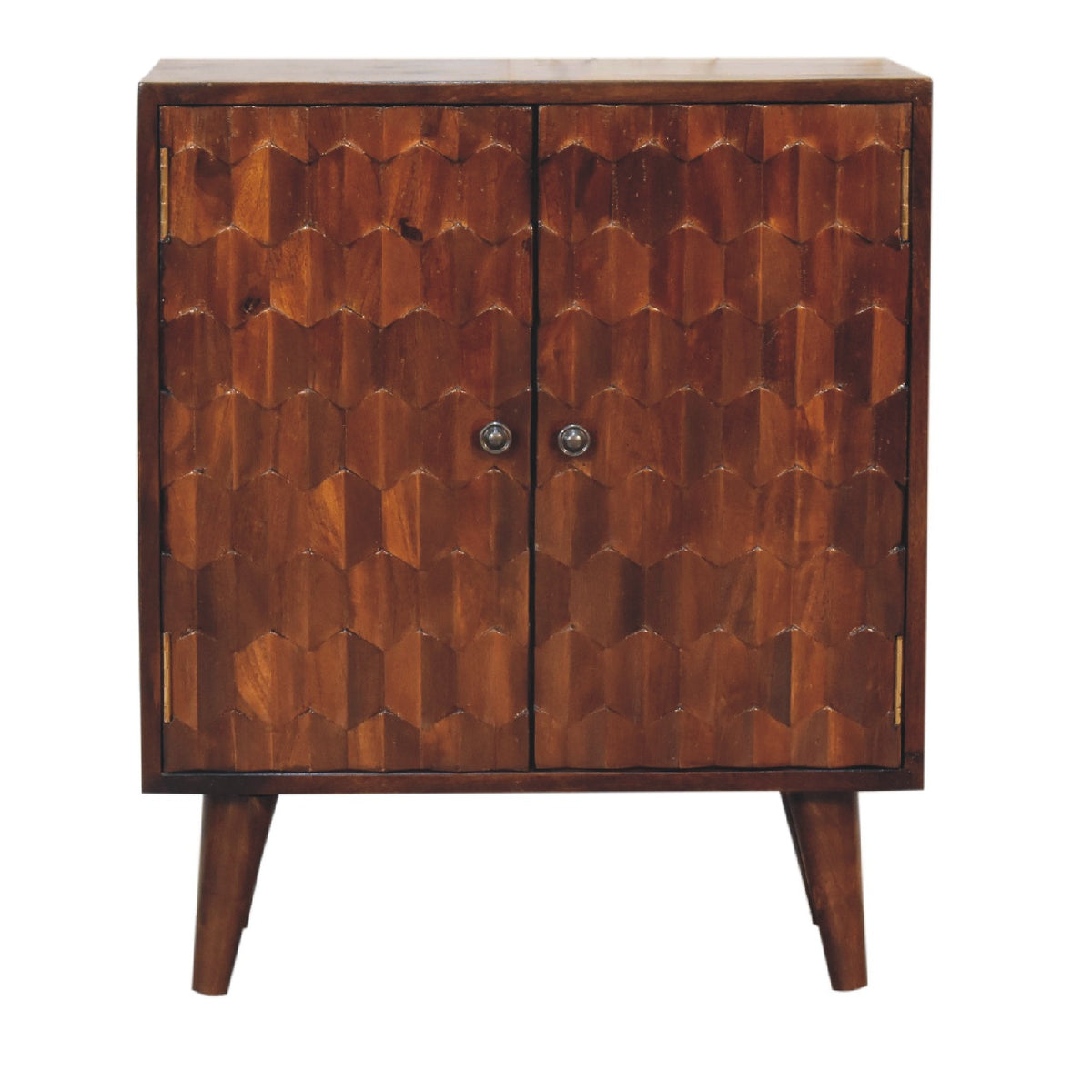 Chestnut Mango Pineapple Carved Cabinet