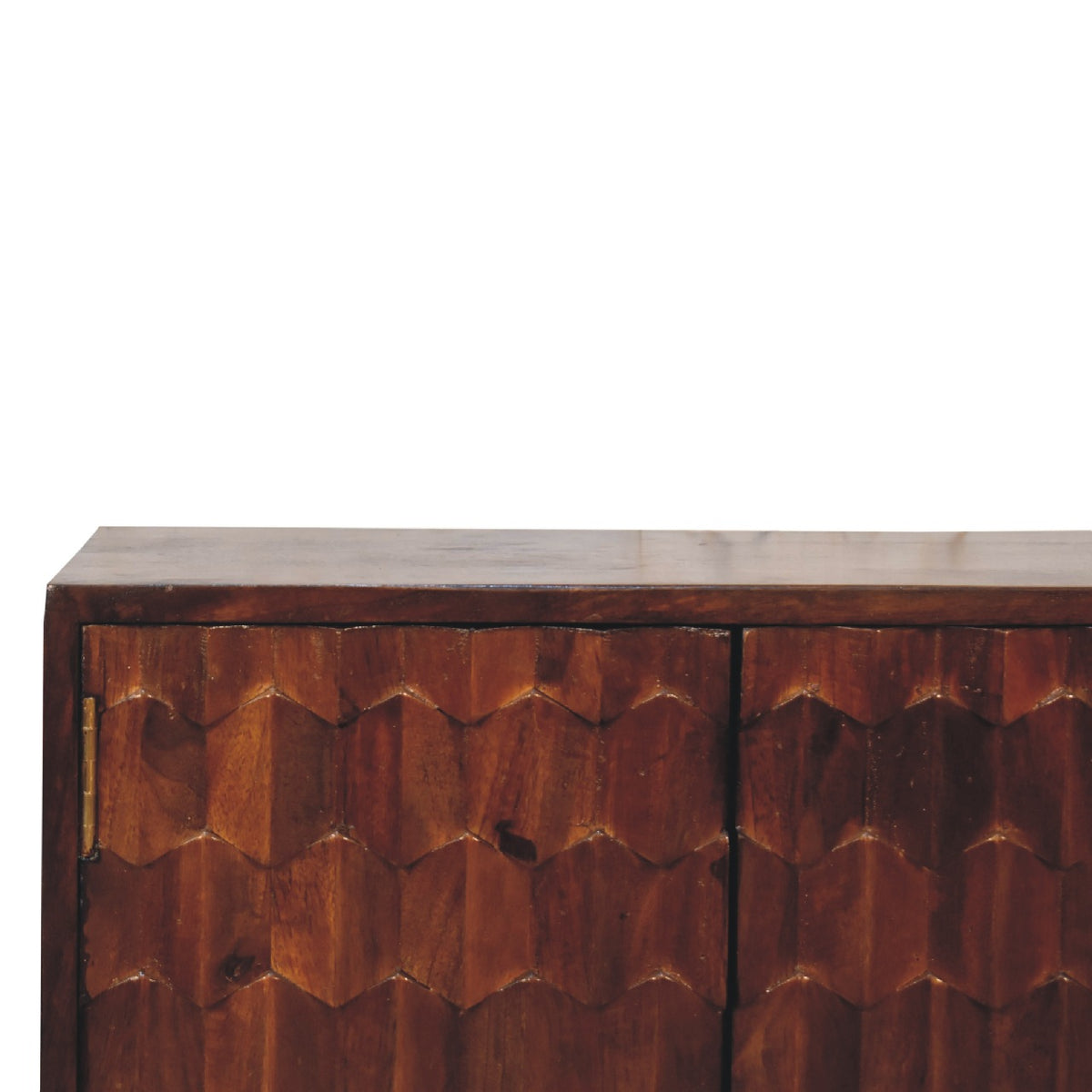 Chestnut Mango Pineapple Carved Cabinet