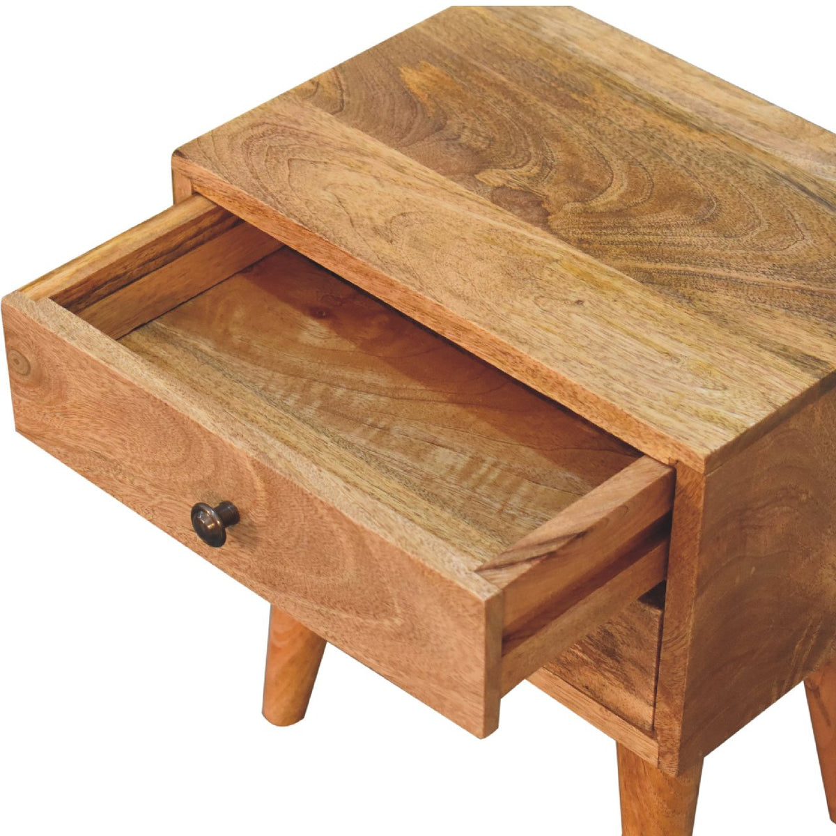 Mini Modern 2 Drawer Mango Wood Bedside Table