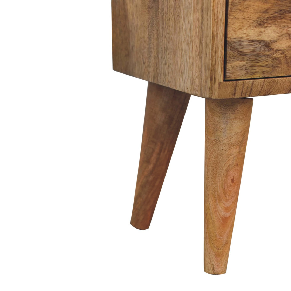 Mini Modern 2 Drawer Mango Wood Bedside Table