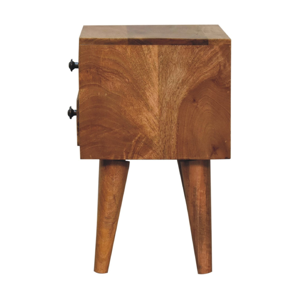 Mini Modern 2 Drawer Mango Wood Bedside Table