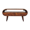 Chestnut Curved Mango Wood TV Stand