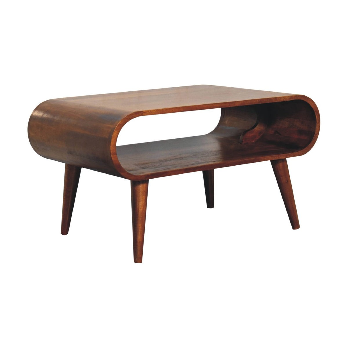 Open Mango Wood Coffee Table in Chestnut