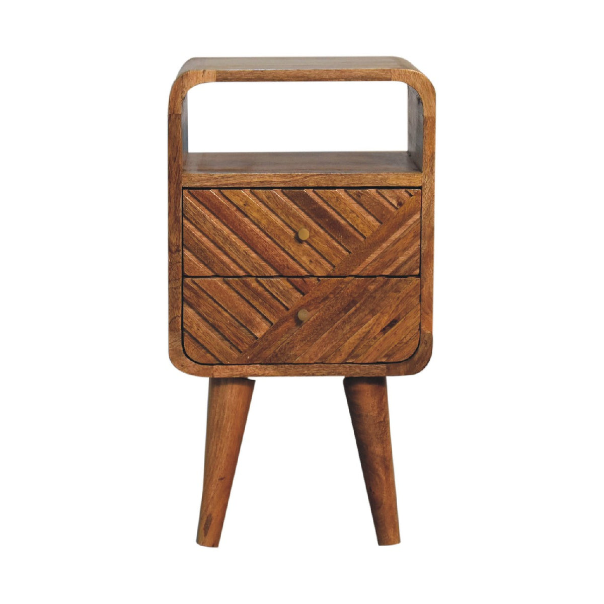 Mini Lille Curved Mango Wood Bedside Table