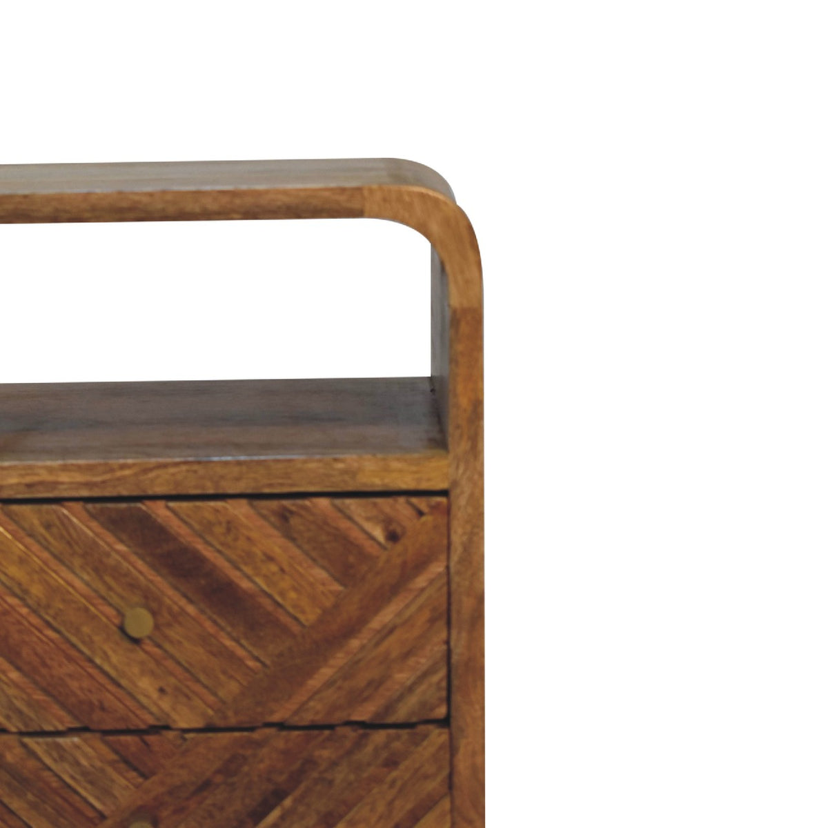 Mini Lille Curved Mango Wood Bedside Table