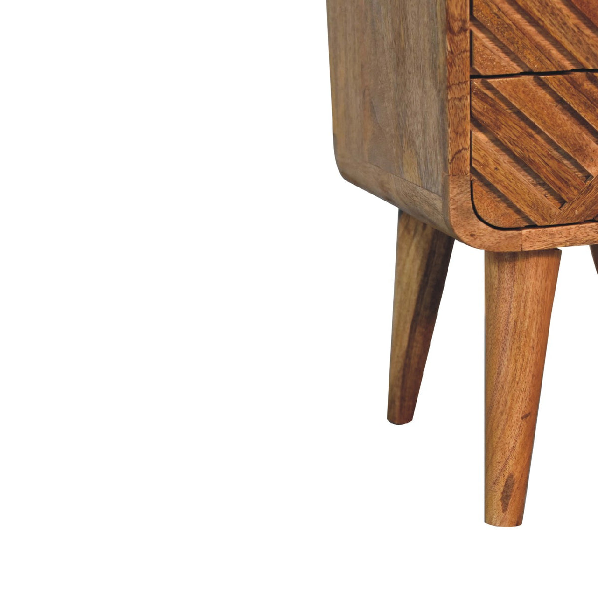 Mini Lille Curved Mango Wood Bedside Table