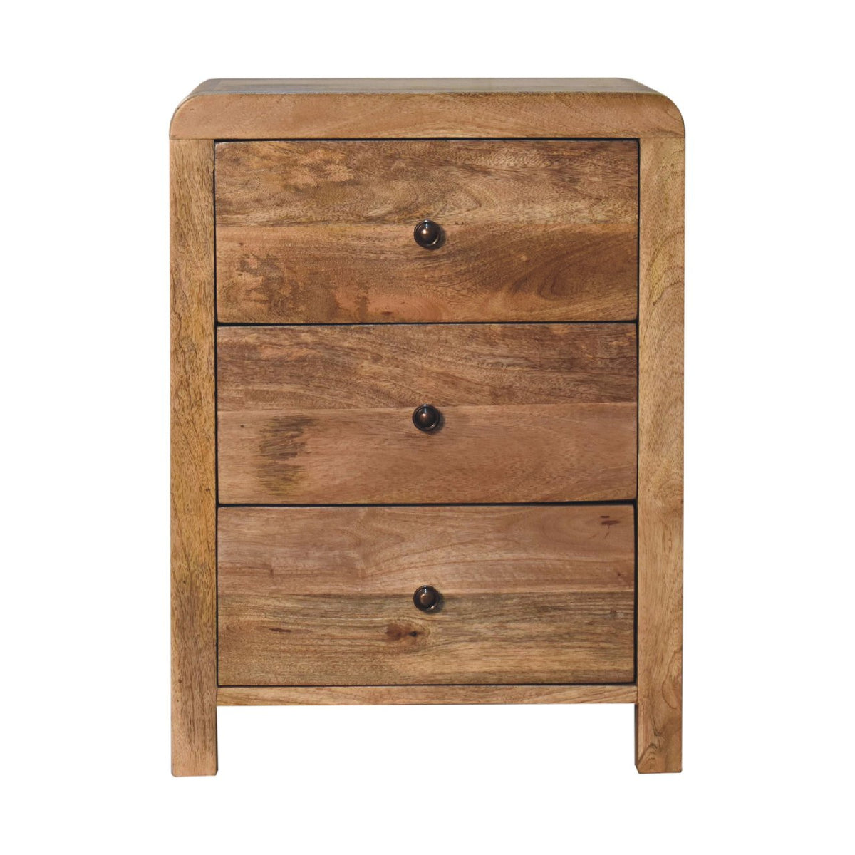 Aspen Mango Wood 3 Drawer Bedside Table