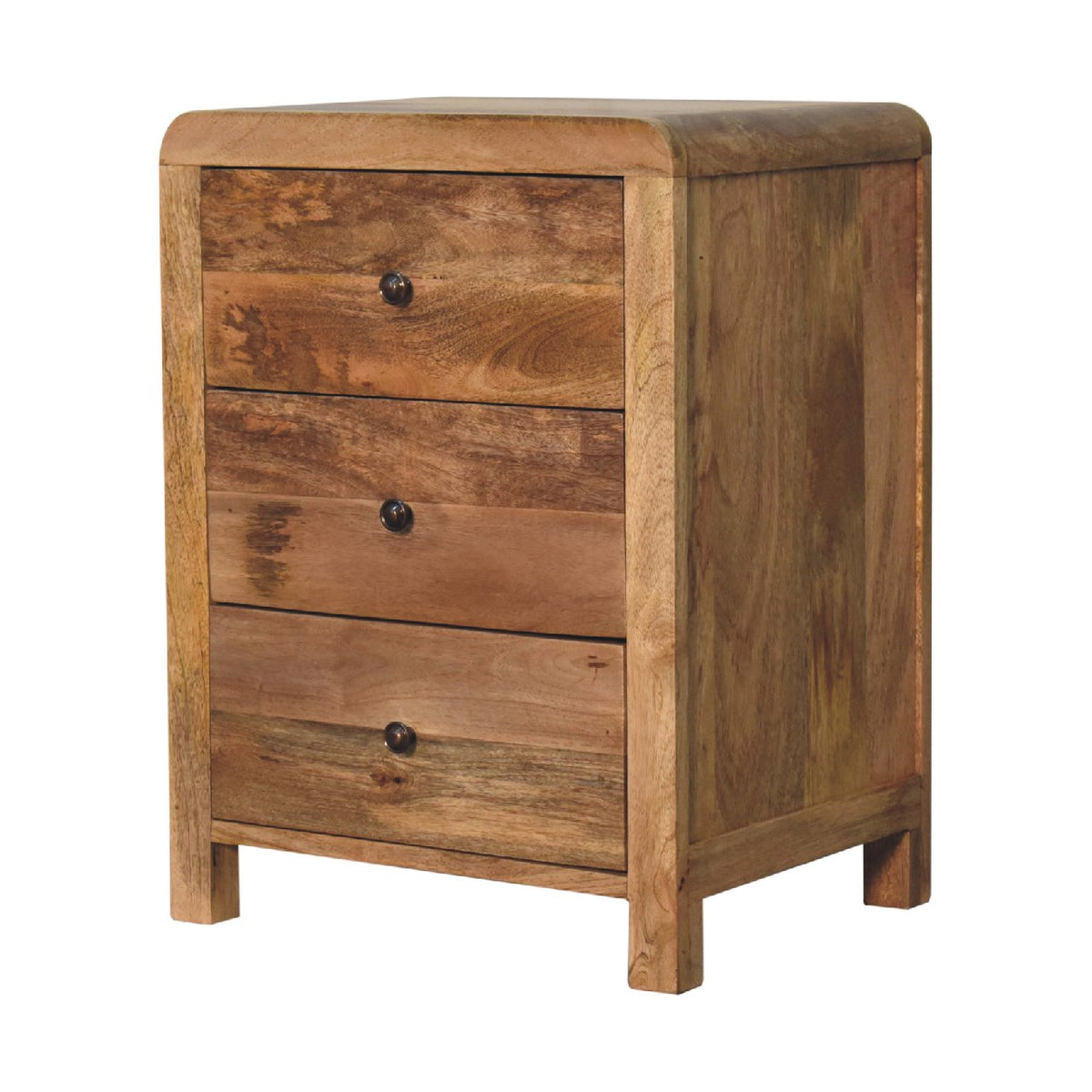 Aspen Mango Wood 3 Drawer Bedside Table