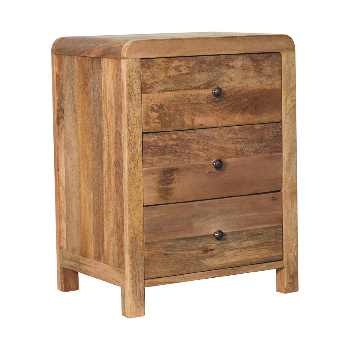 Aspen Mango Wood 3 Drawer Bedside Table