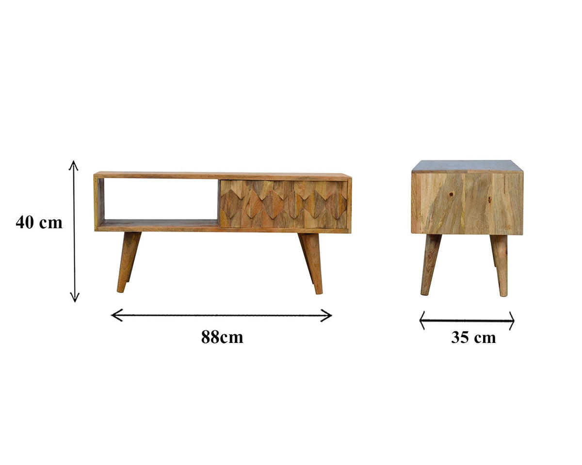 Pineapple Carve Sliding TV Media Unit