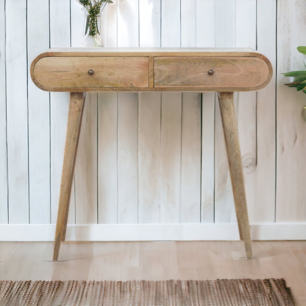 London Mango Wood 2 Drawer Console Table