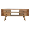 Rounded 4 Drawer Mango Wood TV Entertainment Unit