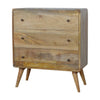 Mango Wood Curved 3 Drawer Chest