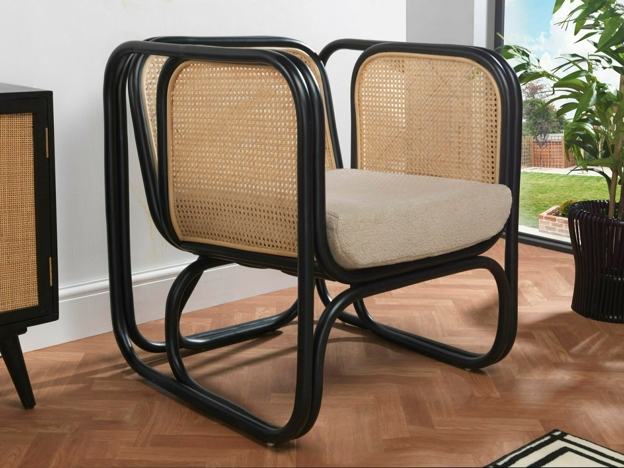 Black wicker chair cushions sale