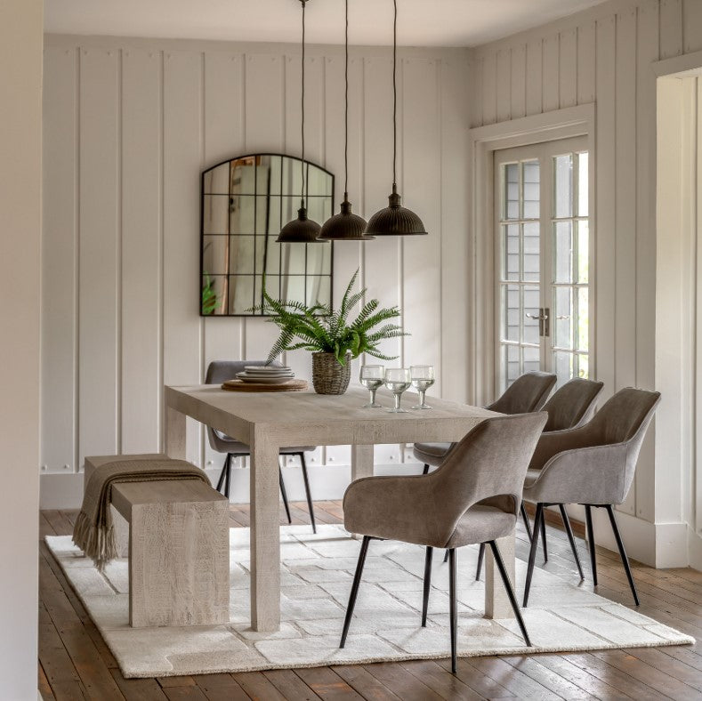 Idaho Mango Wood Dining Table in Whitewash