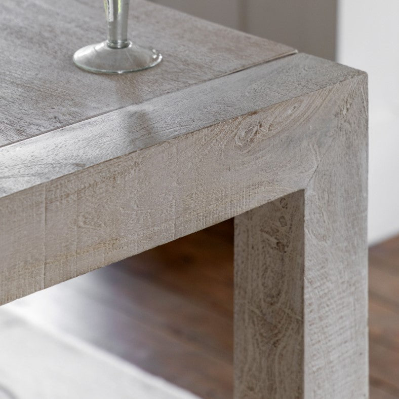 Idaho Mango Wood Dining Table in Whitewash