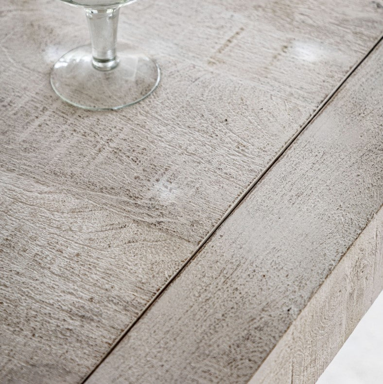 Idaho Mango Wood Dining Table in Whitewash