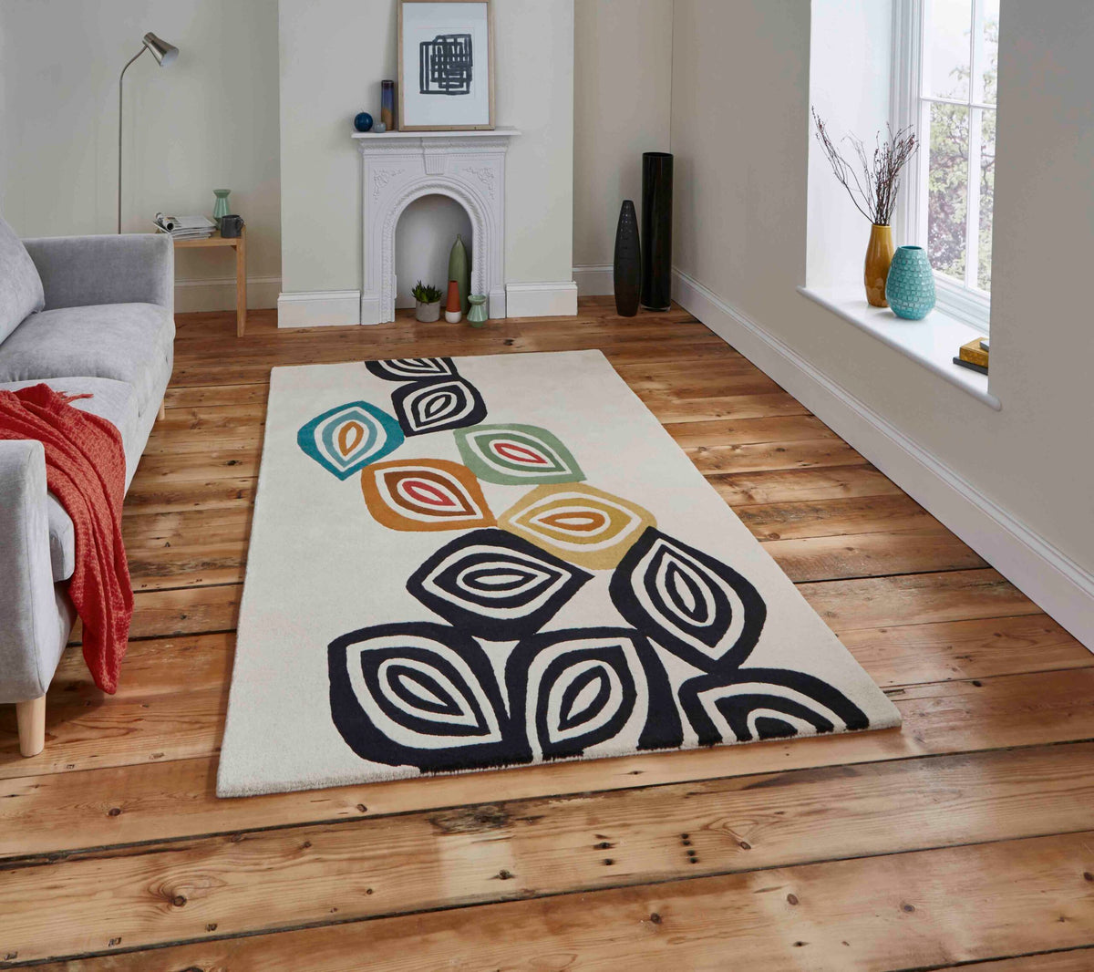 artisanal leaf tufted rug 2 sizes available