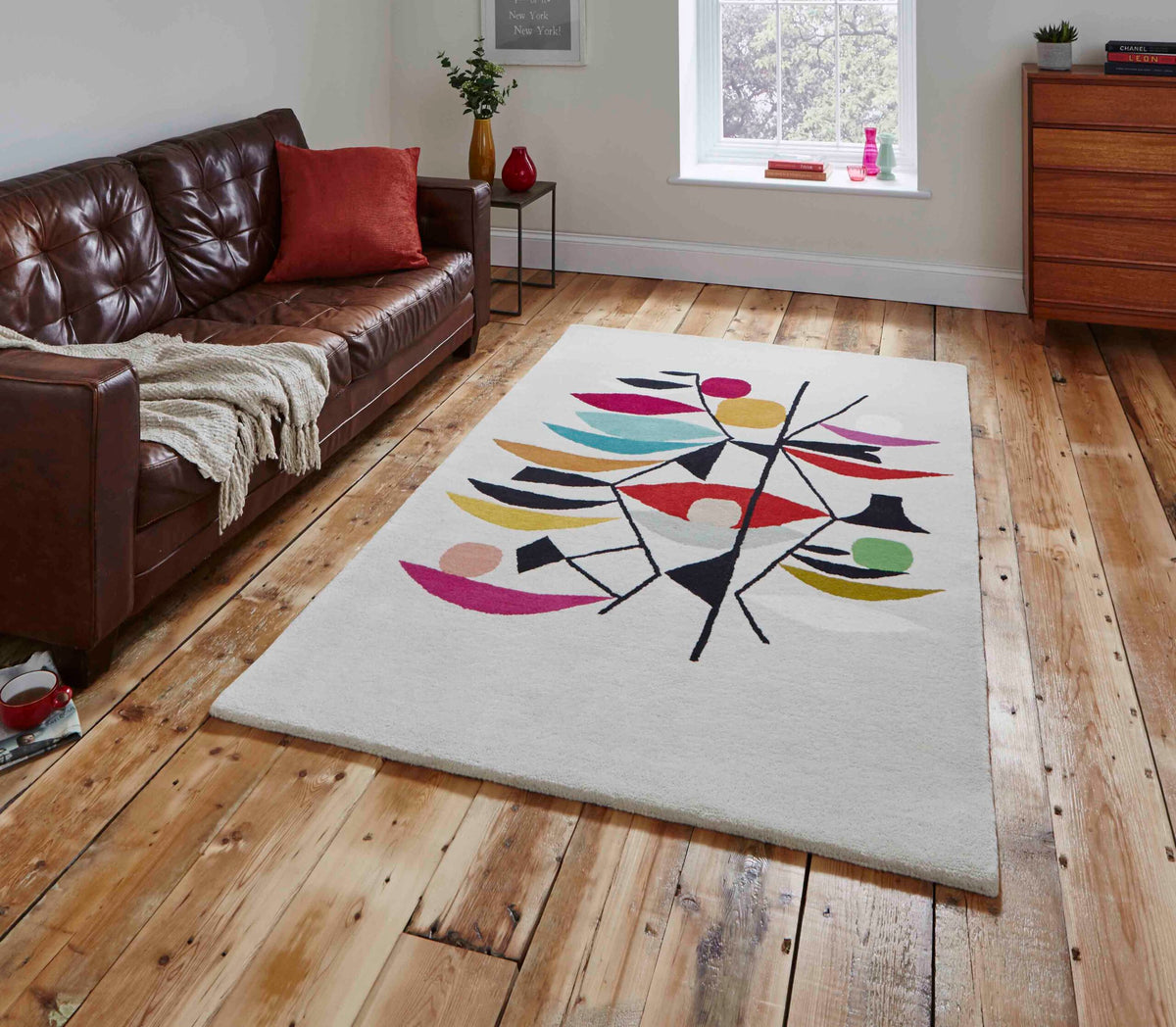 artisanal leaf tufted rug 2 sizes available