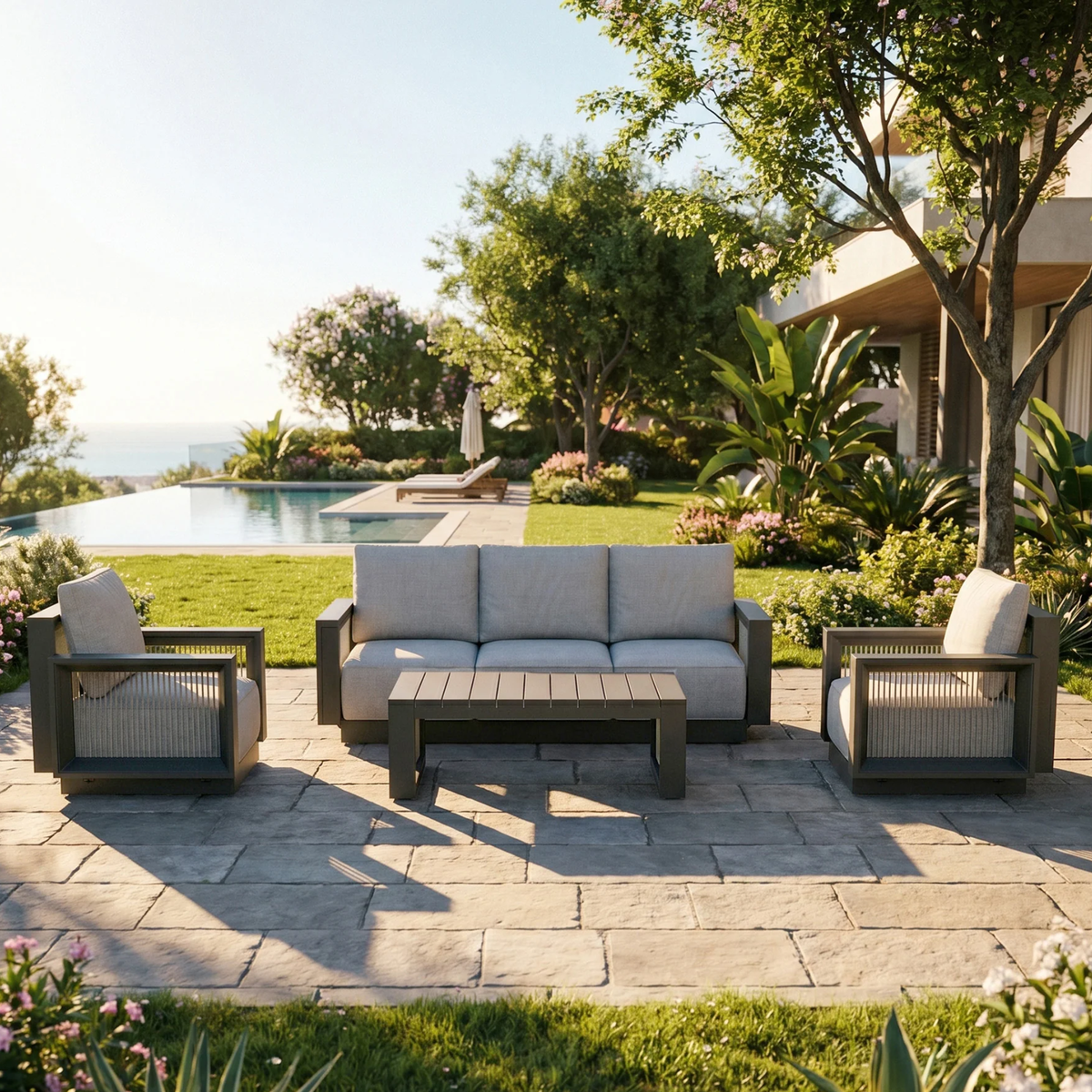 Isola Outdoor Lounge Set - Onyx - 5 Seater