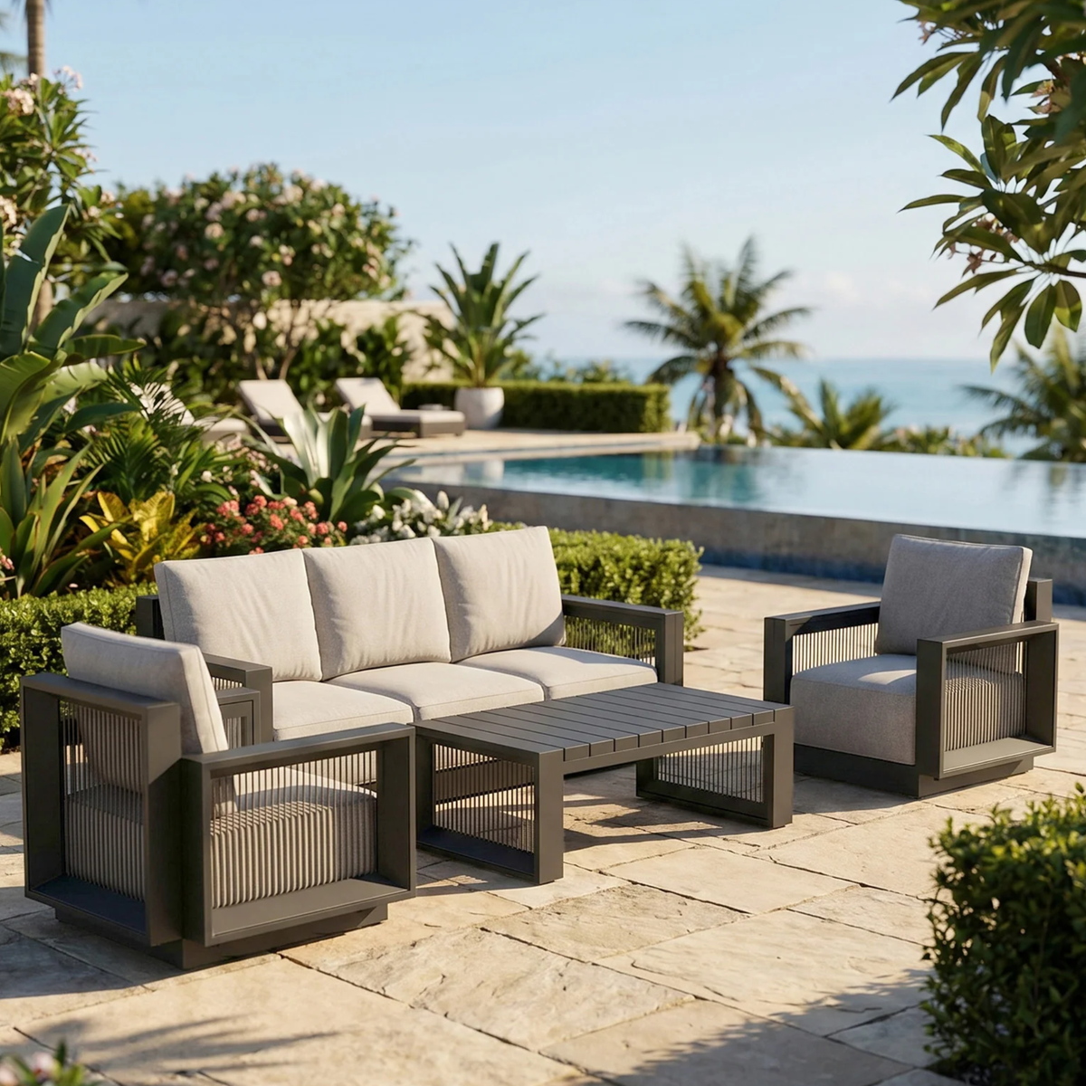 Isola Outdoor Lounge Set - Onyx - 5 Seater