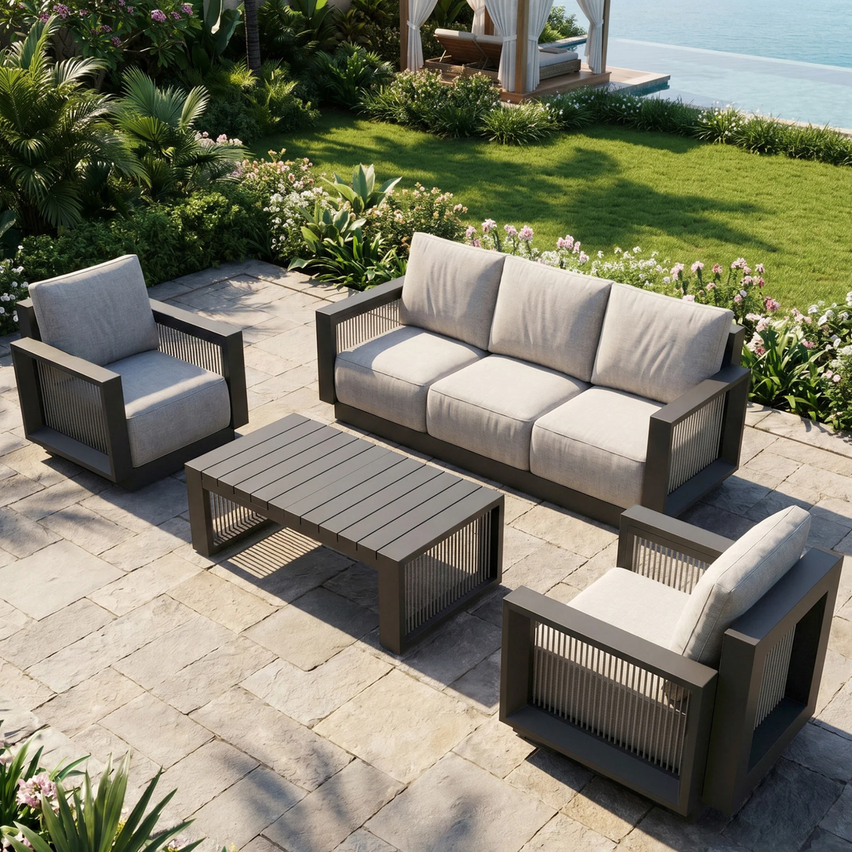 Isola Outdoor Lounge Set - Onyx - 5 Seater