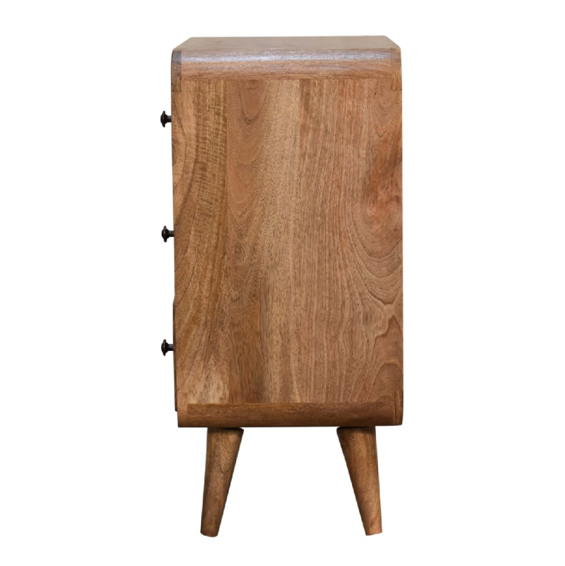 Curved Mango Wood 3 Drawer Chest
