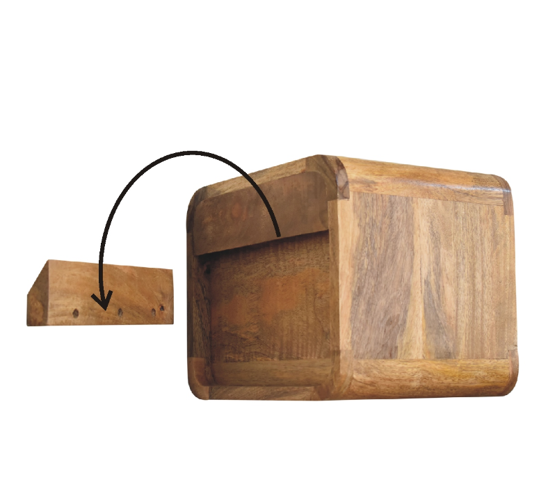 Wall Mounted Mini Curved Floating Bedside Table