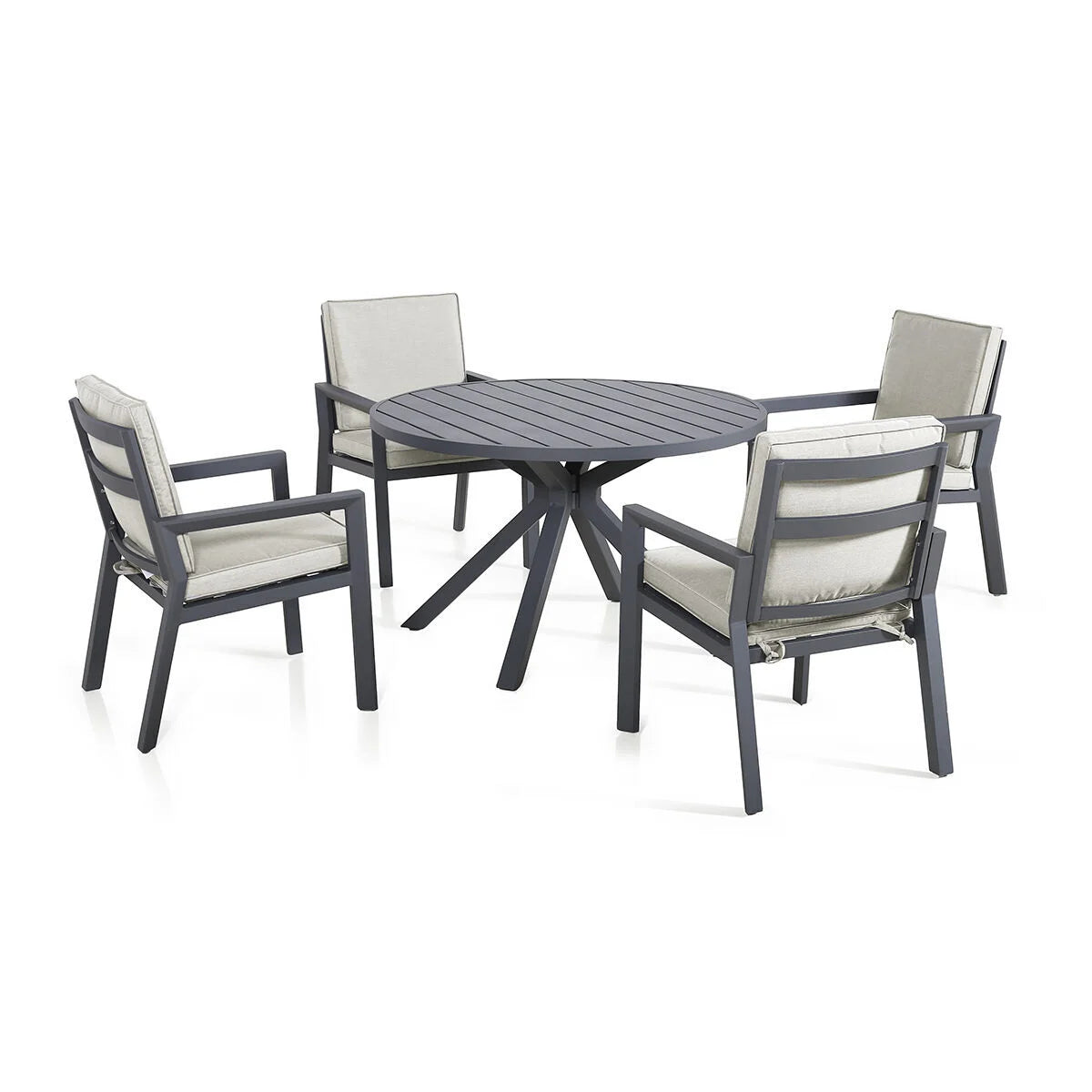 Jersey 4 Seat Dining Set - Dove Grey