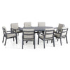 Jersey 8 Seat Dining Set with Oval Table - Dove Grey