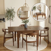 Juliet 90-180cm Walnut Dining Set – 4-Leg Extendable Table with 4 Fiora Oatmeal Boucle Chairs