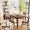 Juliet 90-180cm Walnut Dining Set – 4-Leg Extendable Table with 4 Orlando Oatmeal Boucle Chairs
