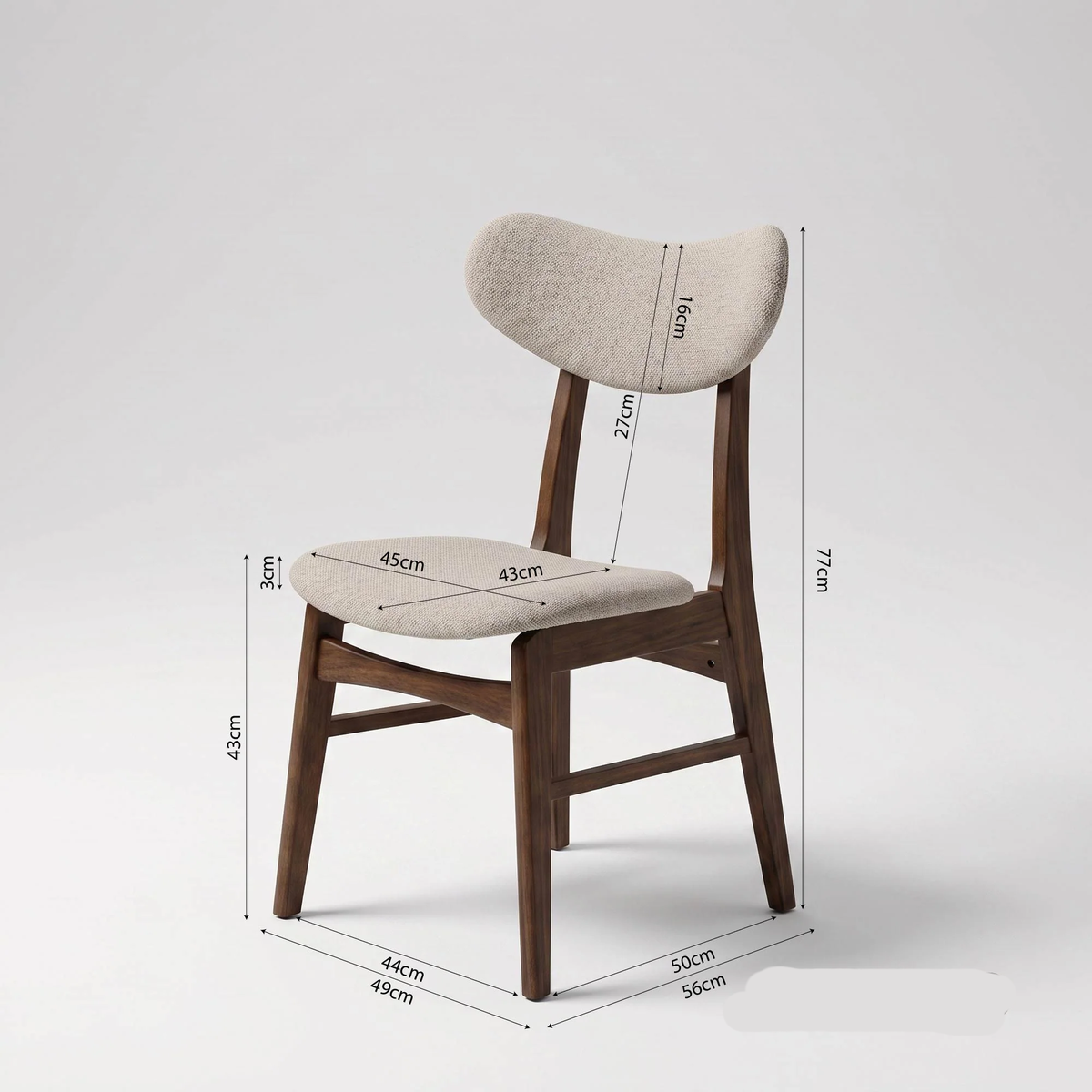 Juliet 90-180cm Walnut Dining Set – 4-Leg Extendable Table with 4 Orlando Oatmeal Boucle Chairs
