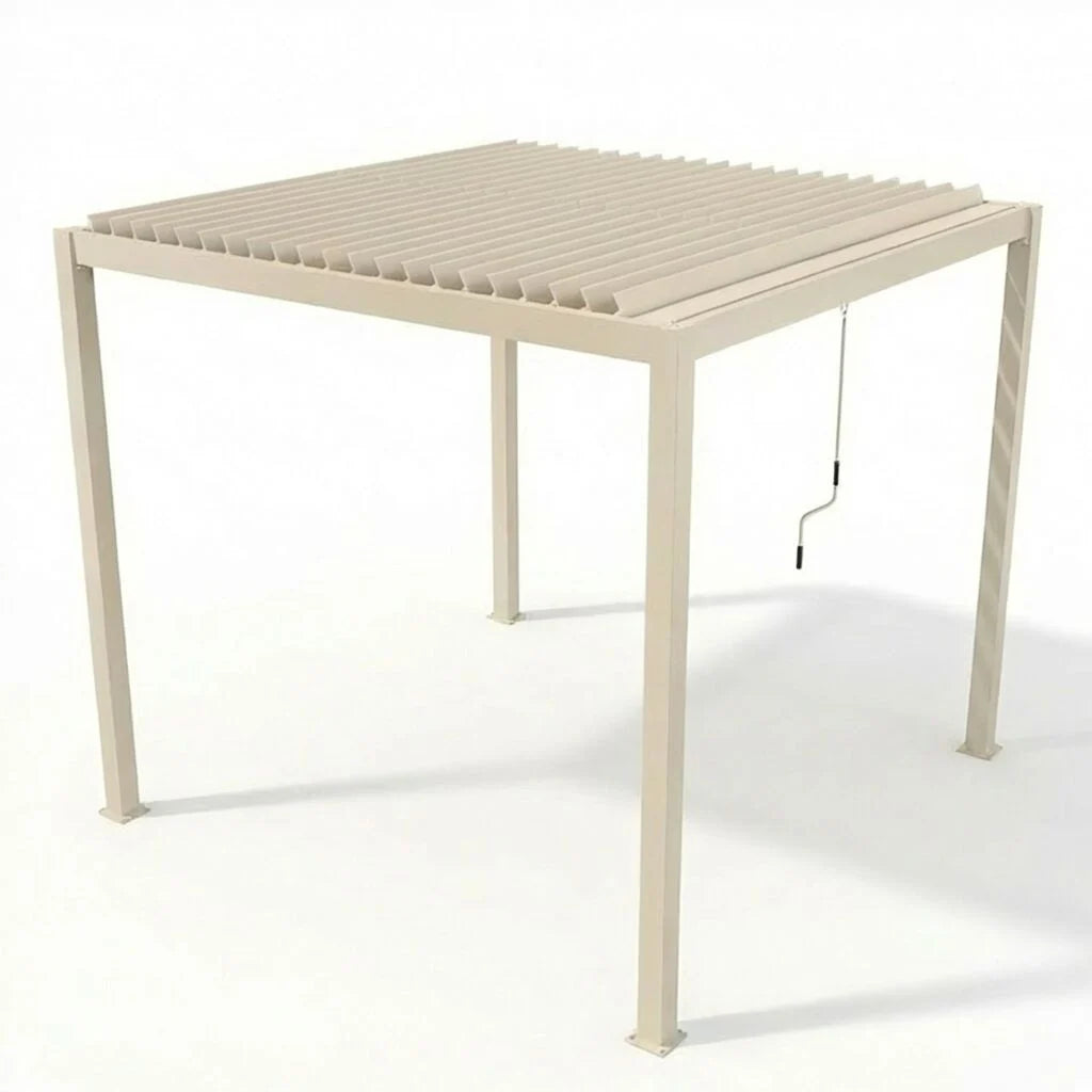 Juno Latte Pergola Aluminium Rectangular 3m x 3m - Frame Only