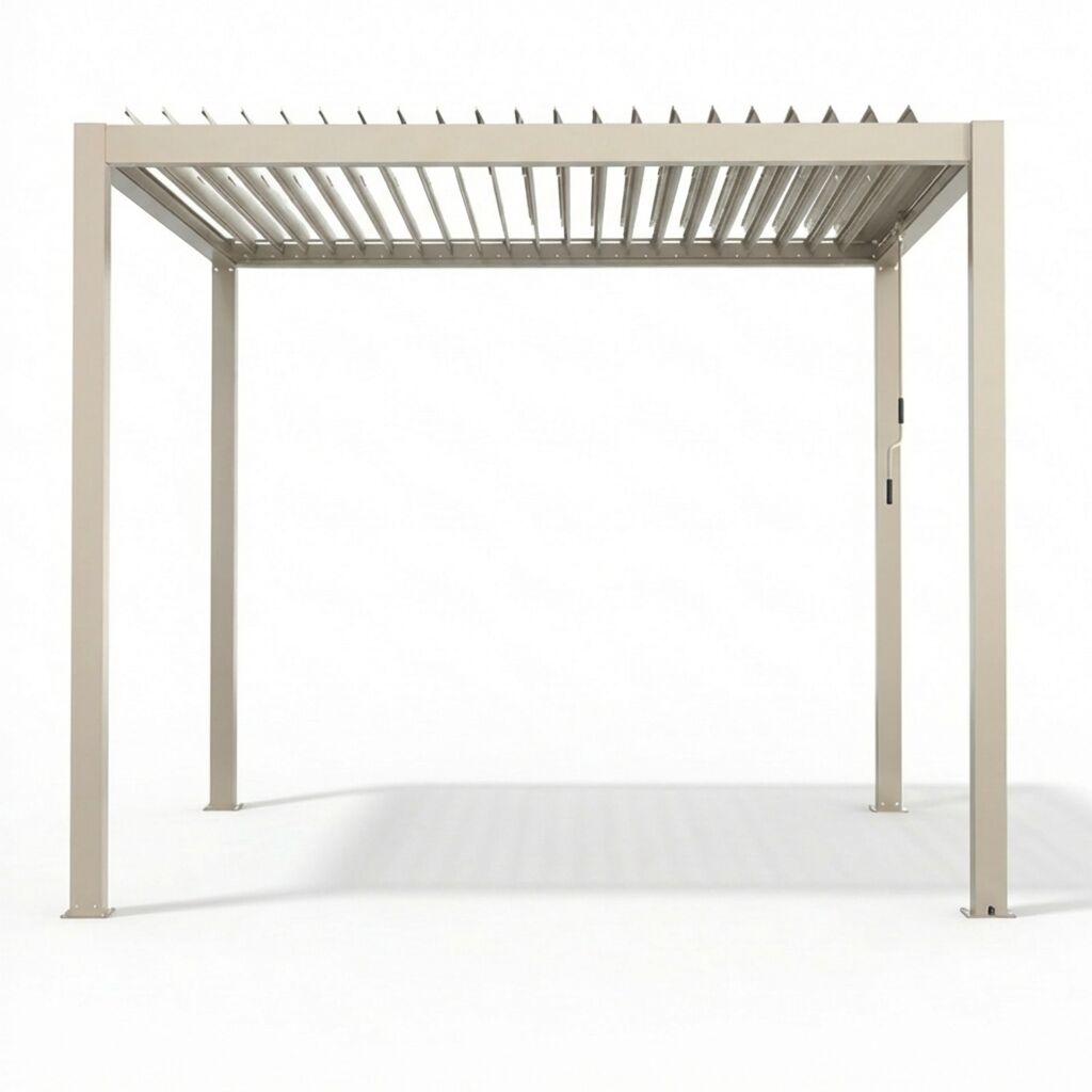 Juno Latte Pergola Aluminium Rectangular 3m x 3m - Frame Only