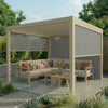 Juno Pergola Aluminium Rectangular 3m x 3m with Side Panels - Latte