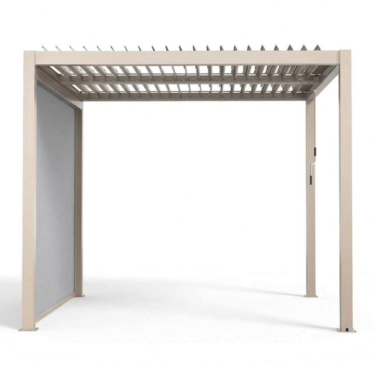 Juno Pergola Aluminium Rectangular 3m x 3m with Side Panels - Latte