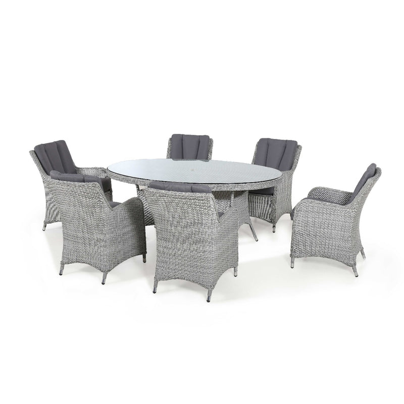 cartmel outdoor rattan 6 seat oval dining set with lazy susan