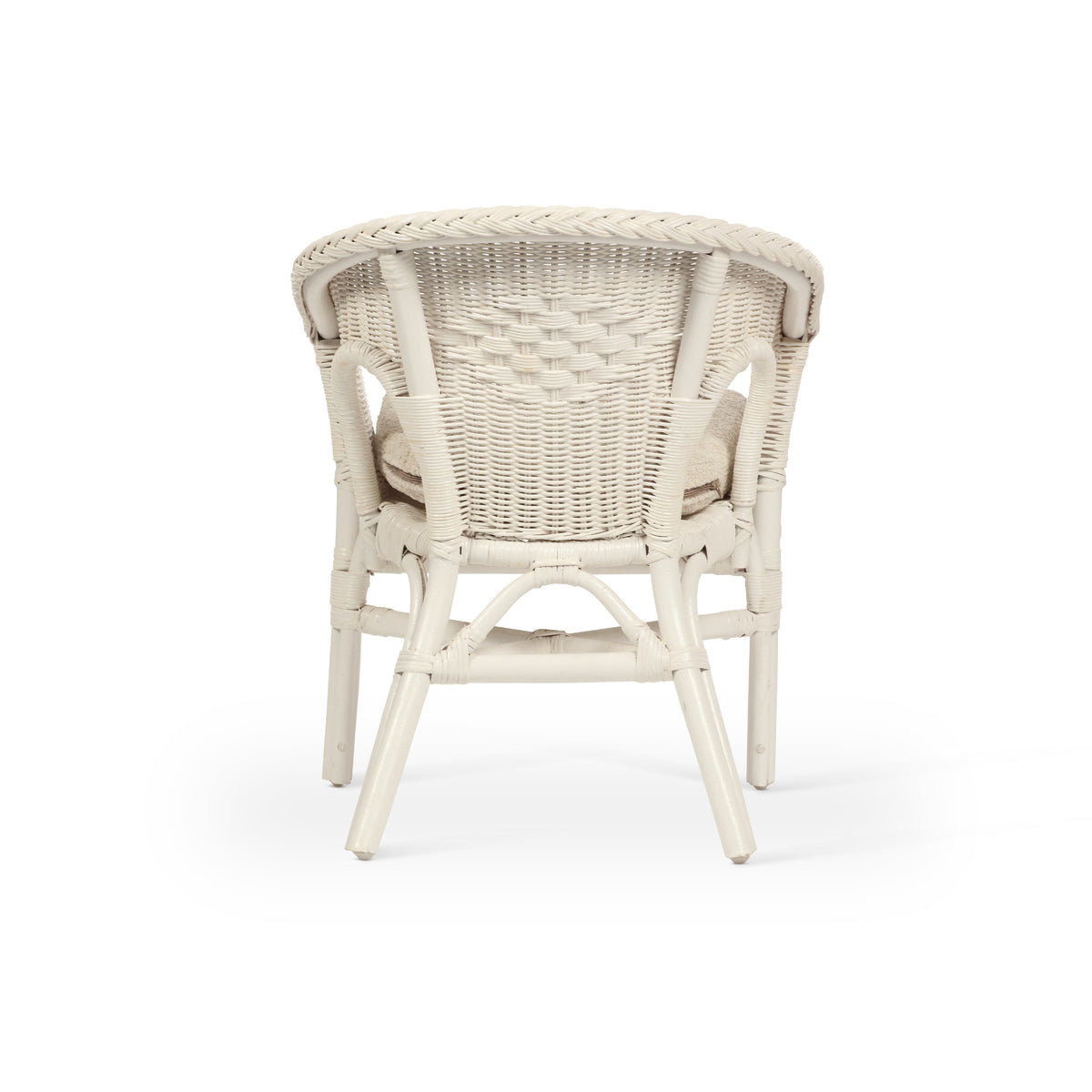 Kids Wicker Loom Chair with Cushion - White