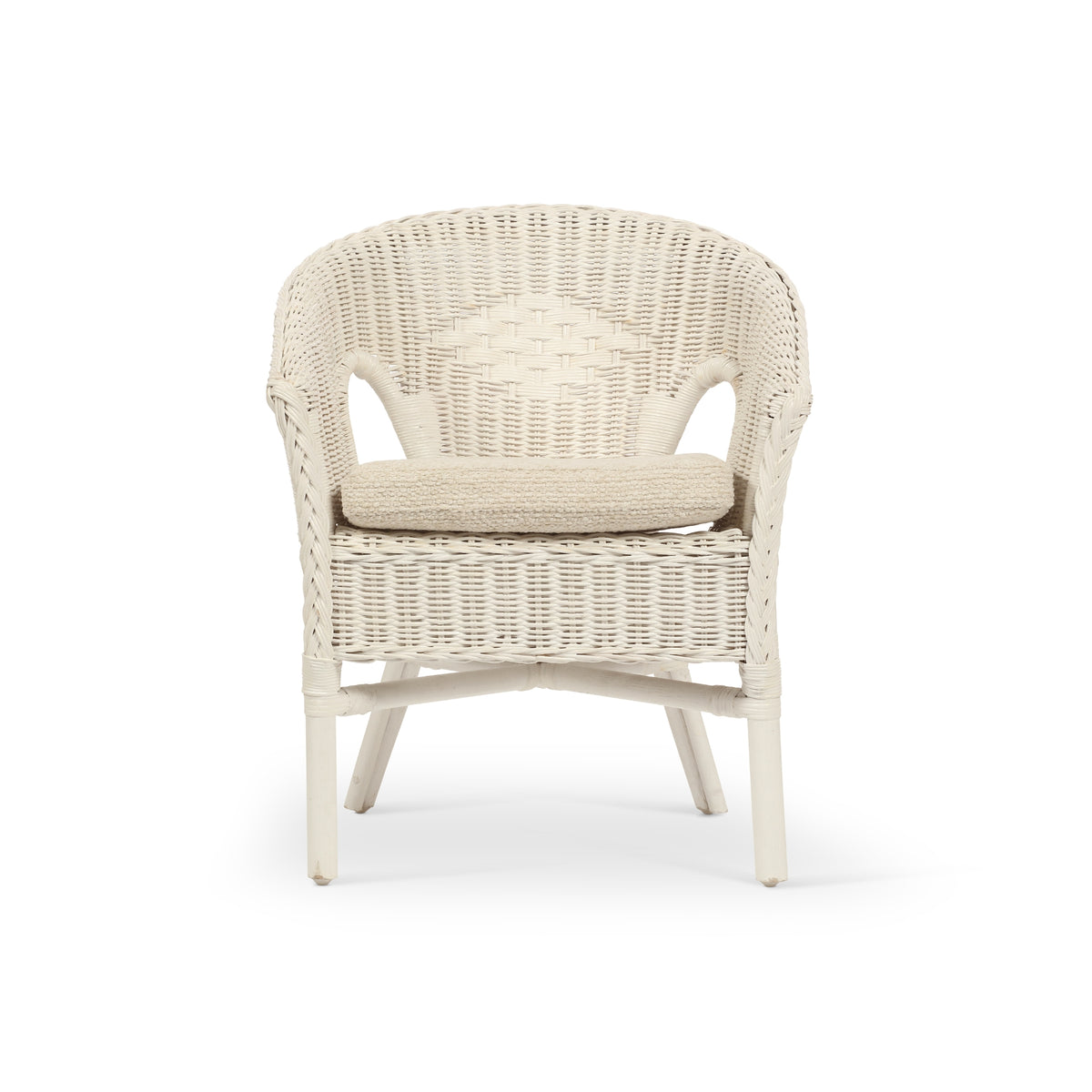 Kids Wicker Loom Chair with Cushion - White