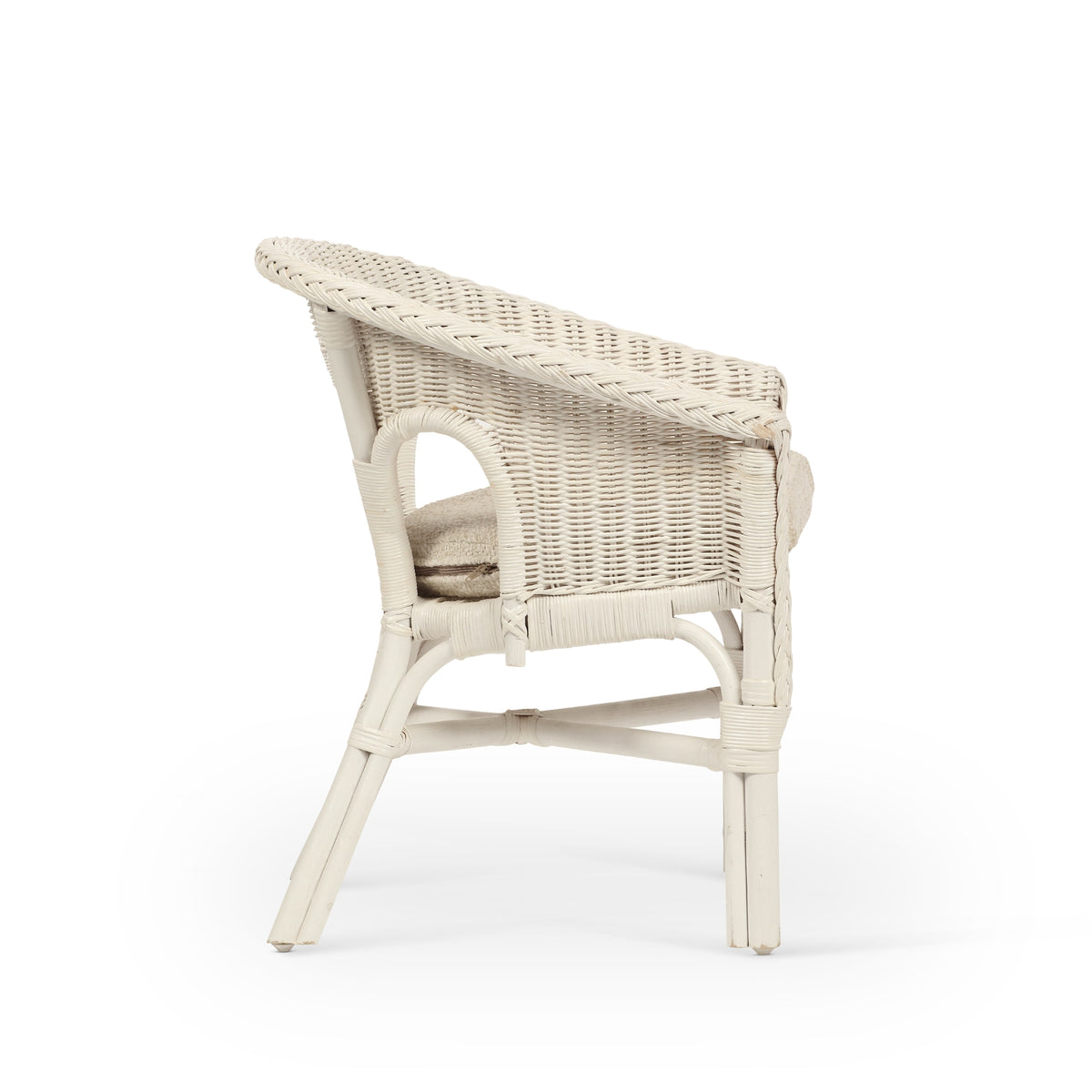 Kids Wicker Loom Chair with Cushion - White