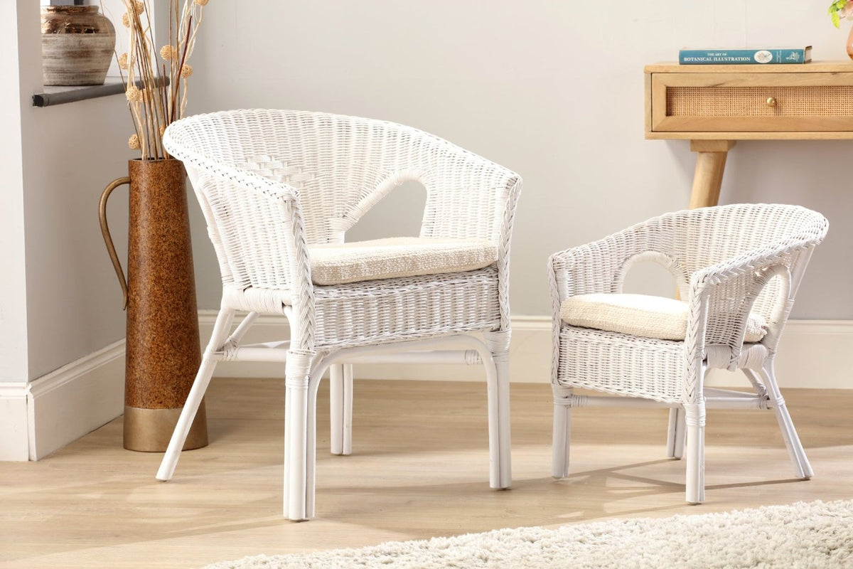 adults wicker loom chair with cushion natural