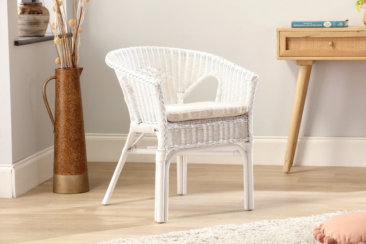 adults wicker loom chair with cushion natural