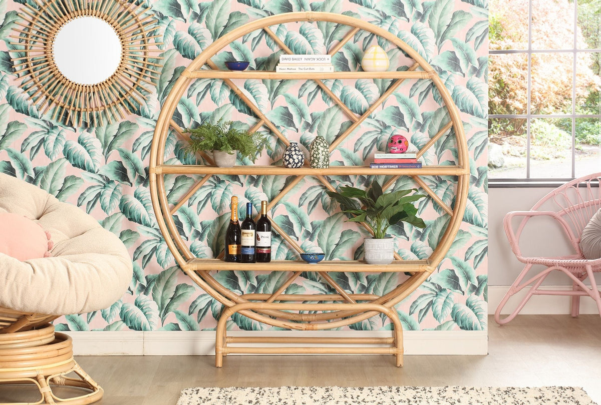 Large Natural Rattan Etagere