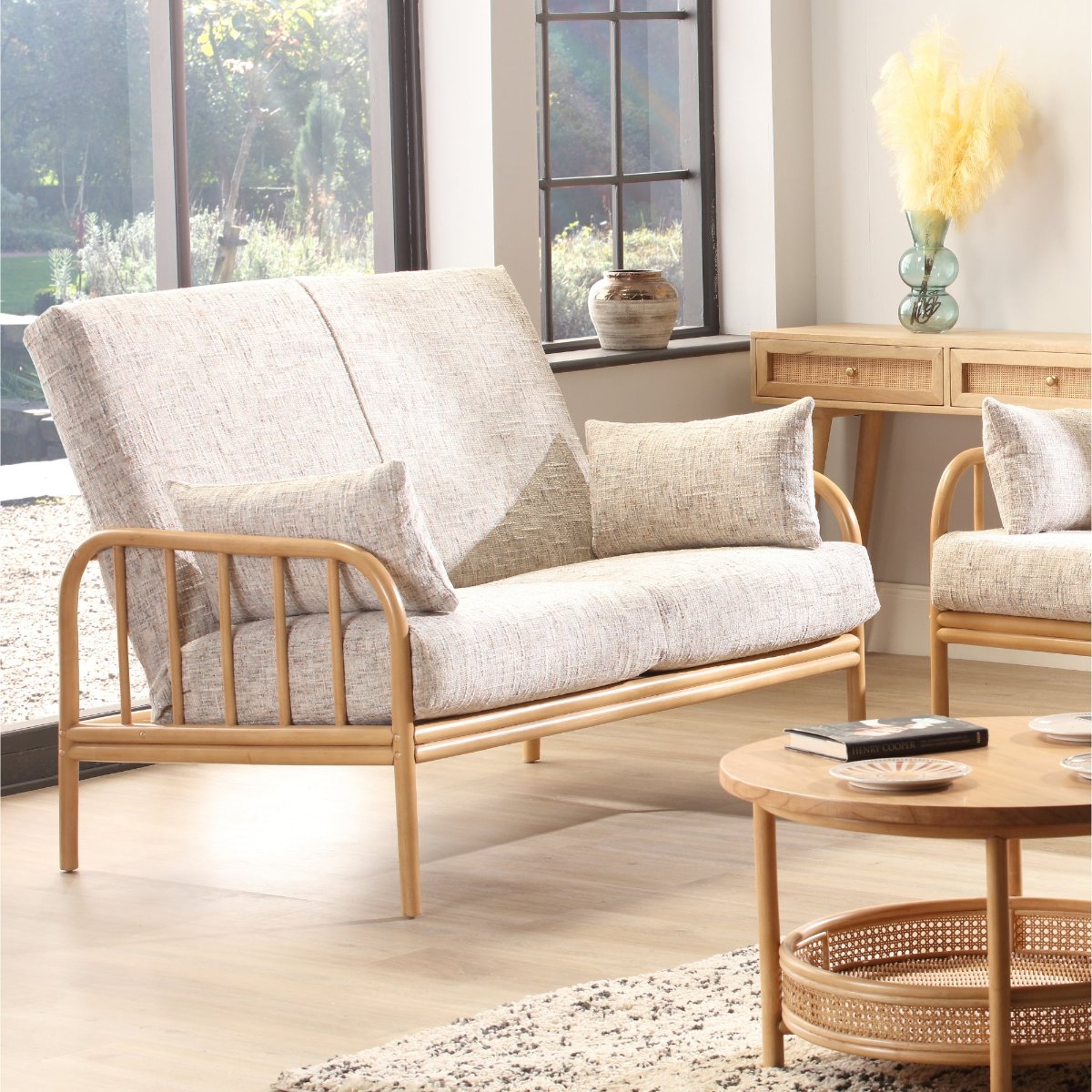 aspen light oak 2 seater suite