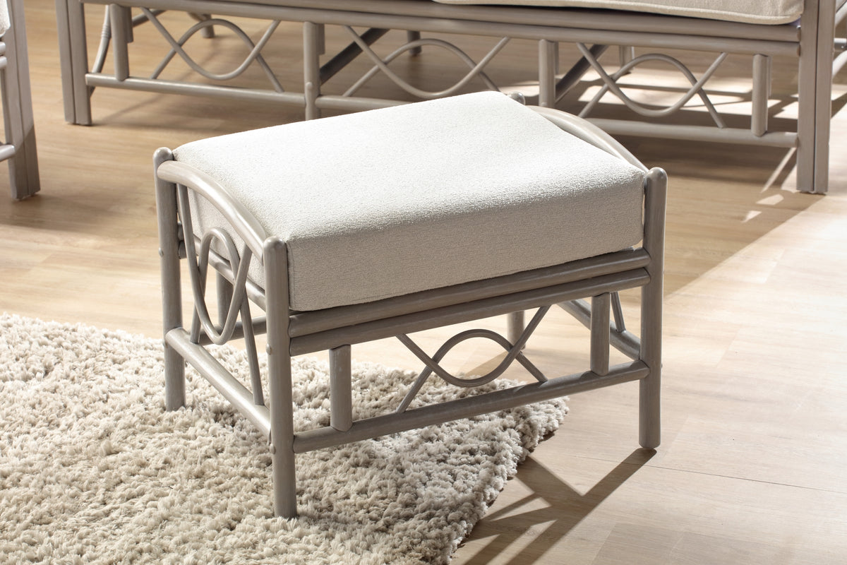Bali Grey Cane Footstool